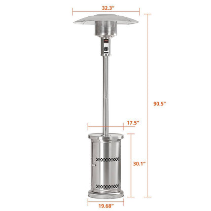 48,000 Btu'S Patio Heater, Outdoors Gas Patio Heaters Floor Standing Patio Heater Commercial Full Stainless Steel